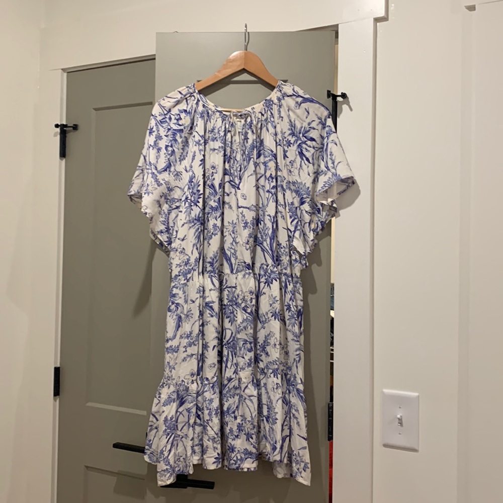 White & blue dress